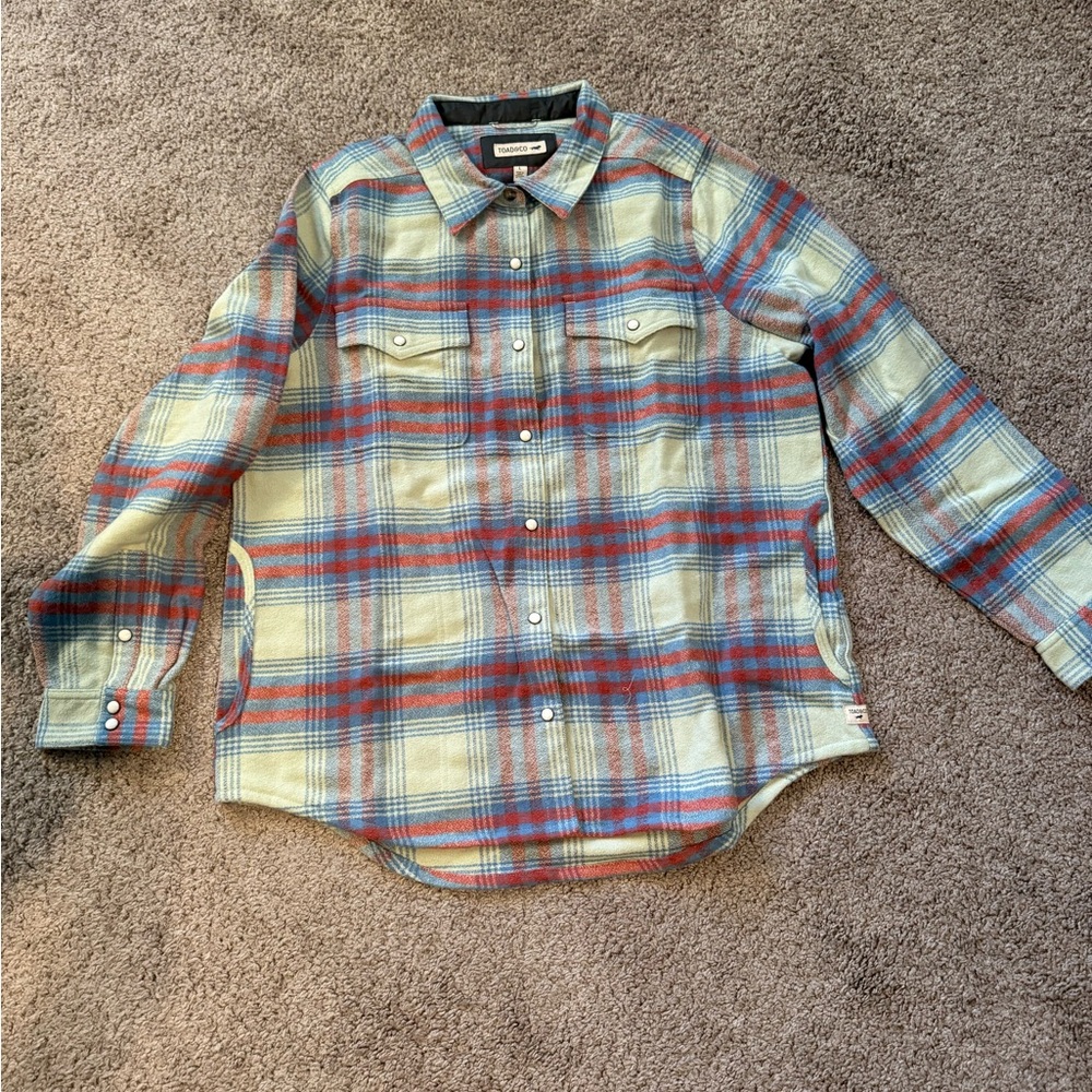 Toad &  Co Plaid Button-Down Shirt jacket - women’s large